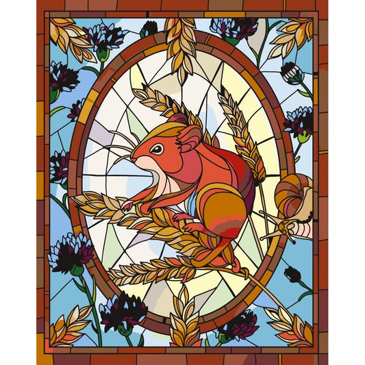Schilder Op Nummers - Glasschilderij Hazelmuis - by Anneke Schipper