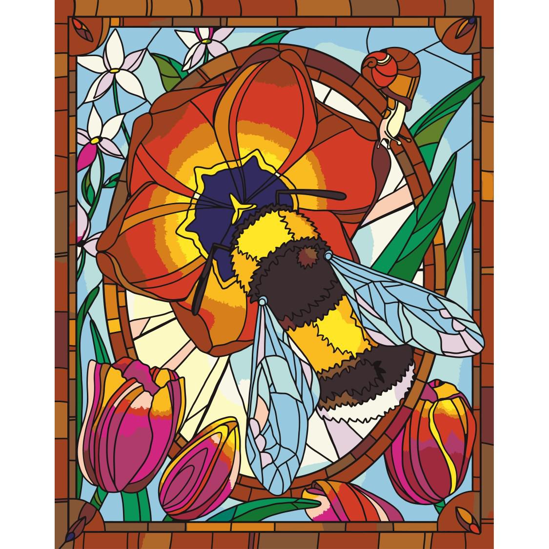 Schilder Op Nummers - Glasschilderij Hommel - by Anneke Schipper