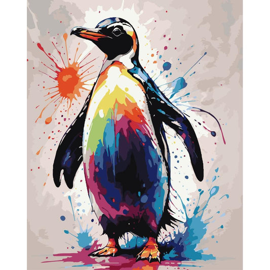 Schilder Op Nummers - Pinguïn - Color Splash