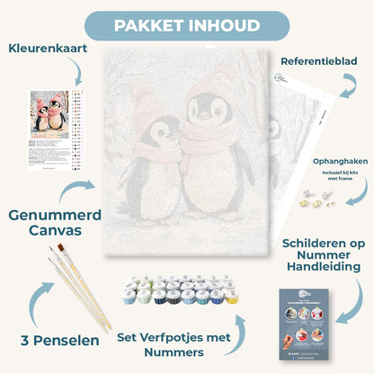 Pinguïns in de sneeuw