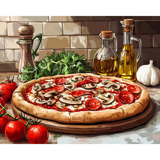 Schilder Op Nummers - Italiaanse pizza