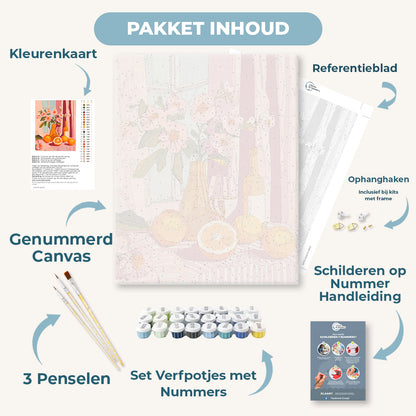 Oranges wine and flowers