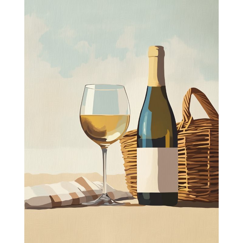 Schilder Op Nummers - Champagne op het strand