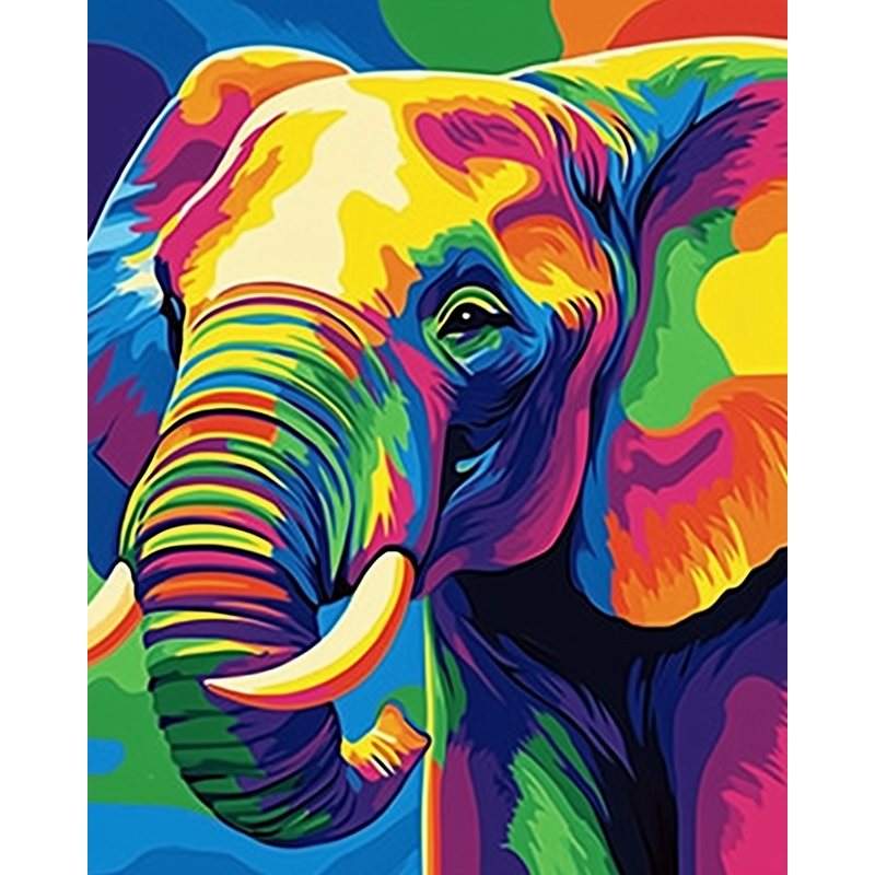 Abstracte Kleurrijke Olifant