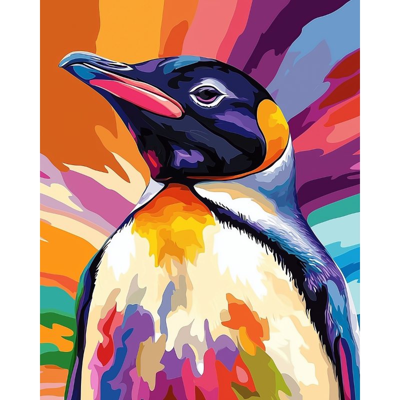 Abstracte Kleurrijke Pinguïn