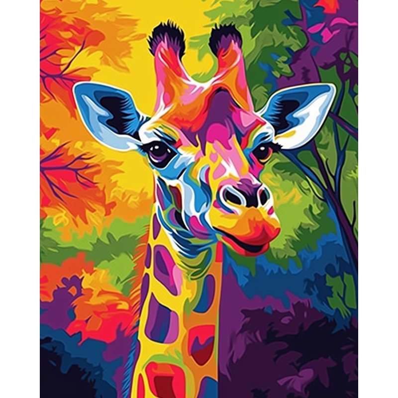 Abstracte Kleurrijke Giraffe