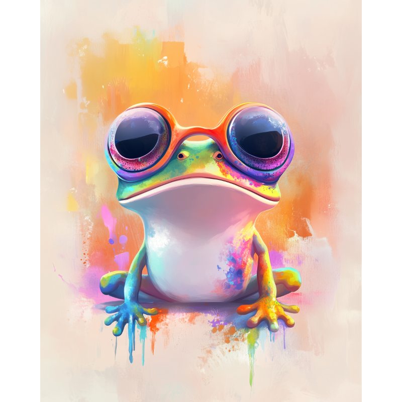 Schilder Op Nummers - Kleurrijke kikker