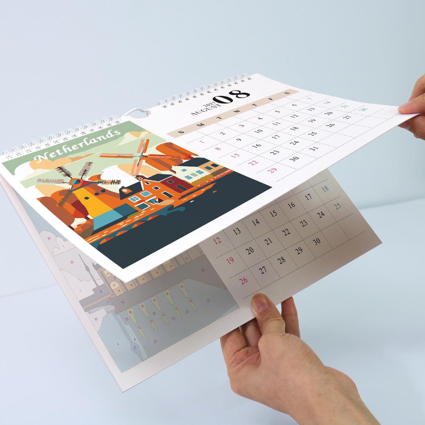 2027 Schilderen op Nummer kalender | Beroemde monumenten editie