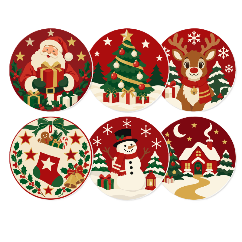 Schilder op Nummer Placemats – Klassieke Kerst Set