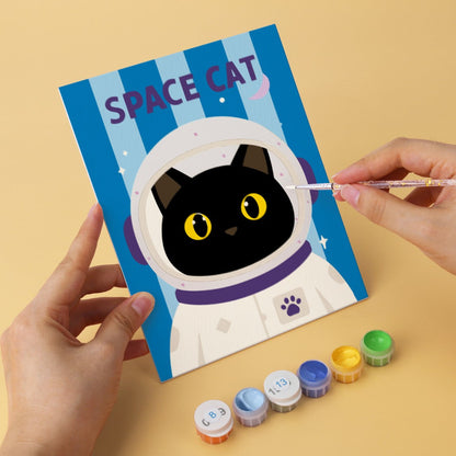 6 Houten Plaat Mini Paintings – Kat van Alle Markten Set