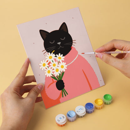 6 Houten Plaat Mini Paintings – Gezellig Kattenseizoen Set