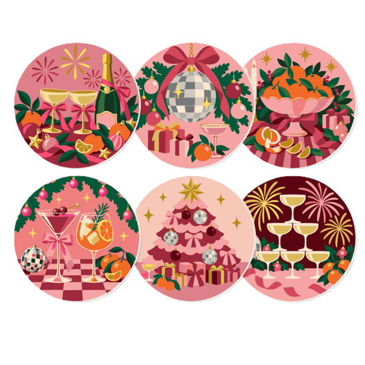 Schilder op Nummer Placemats – Kerst in Roze Set