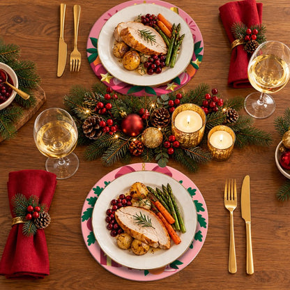 Schilder op Nummer Placemats – Kerst in Roze Set