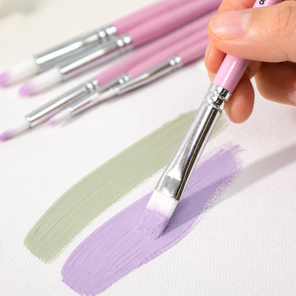 Premium Roze Penselen Set | 6 Stuks