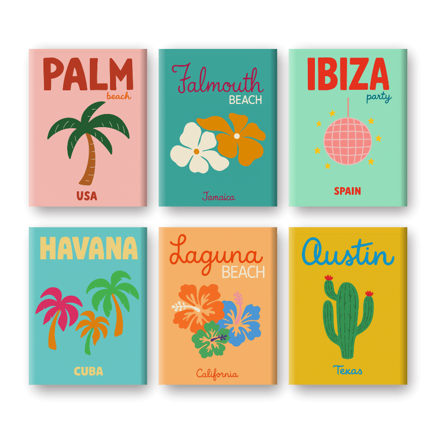 Schilder Op Nummers   6 Mini Paintings | Strand & zomer set