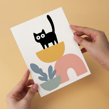 6 Houten Plaat Mini Paintings – Katten tussen Planten Set