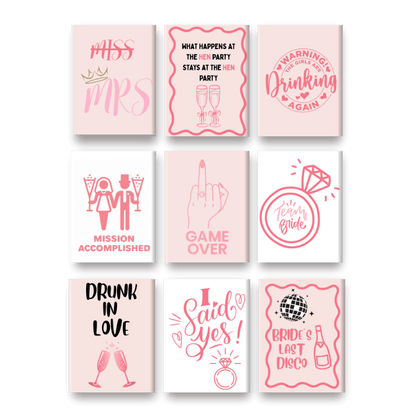 9 Mini Paintings | Bachelorette set