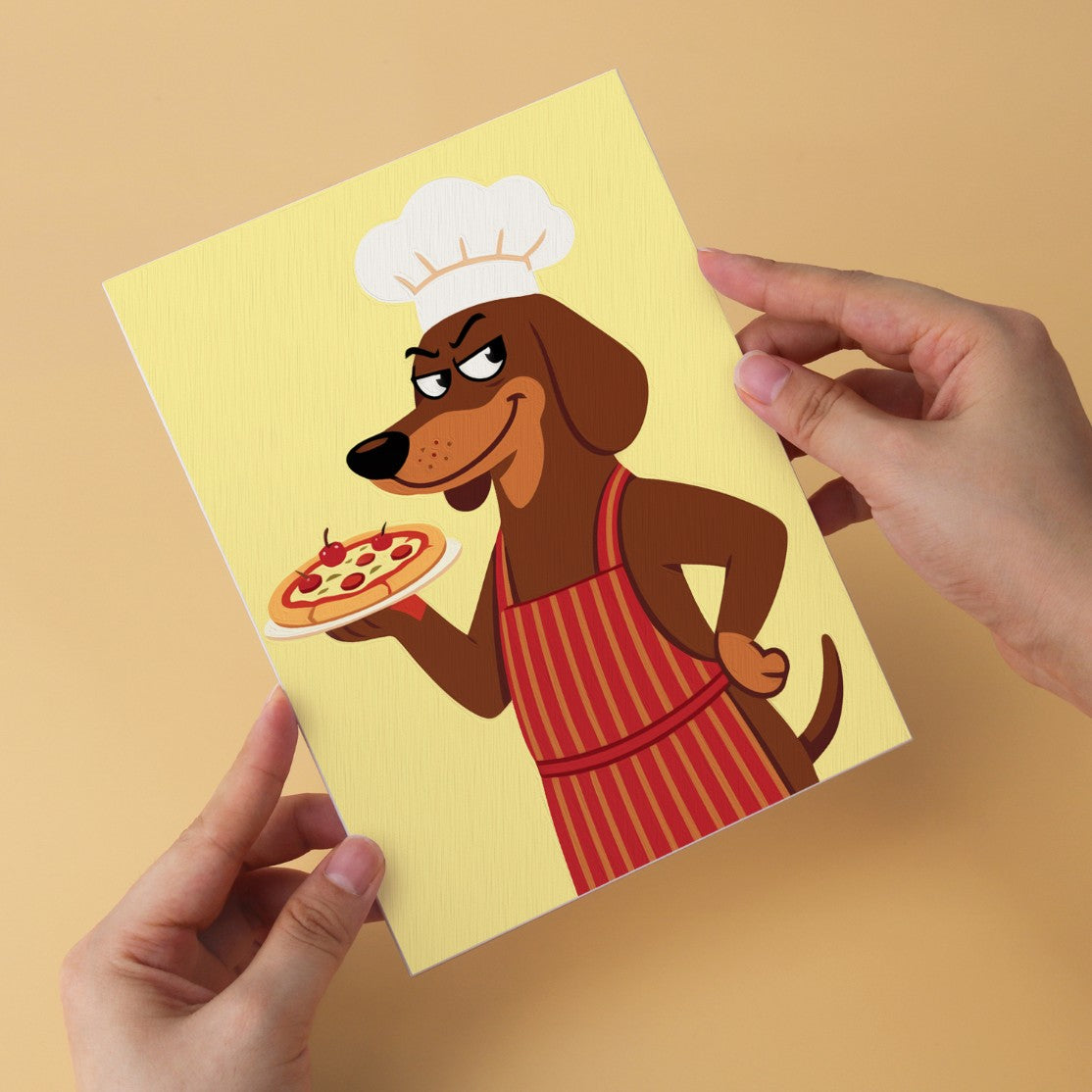 6 Houten Plaat Mini Paintings – Deftige Honden Set