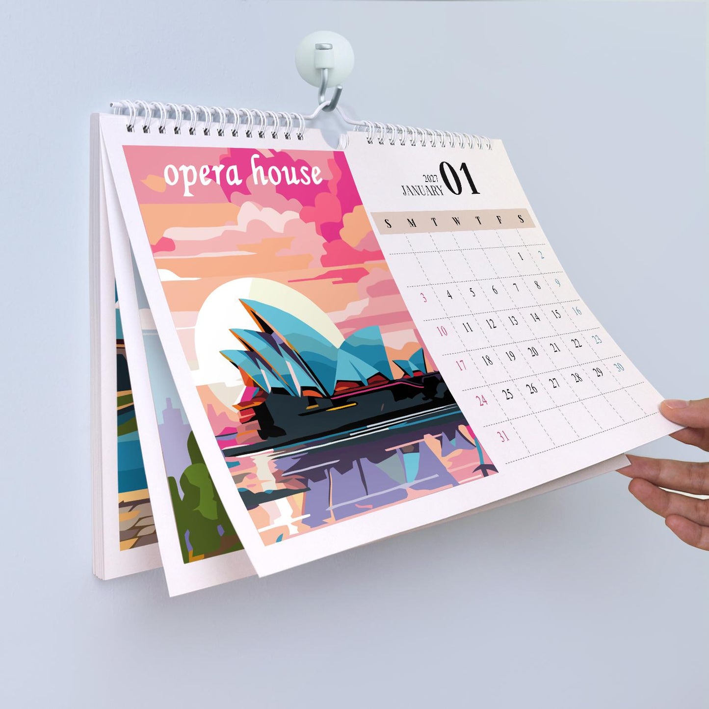 2027 Schilderen op Nummer kalender | Beroemde monumenten editie