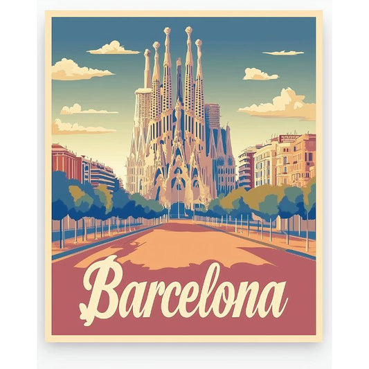 Schilder Op Nummers - Barcelona - Reisposter