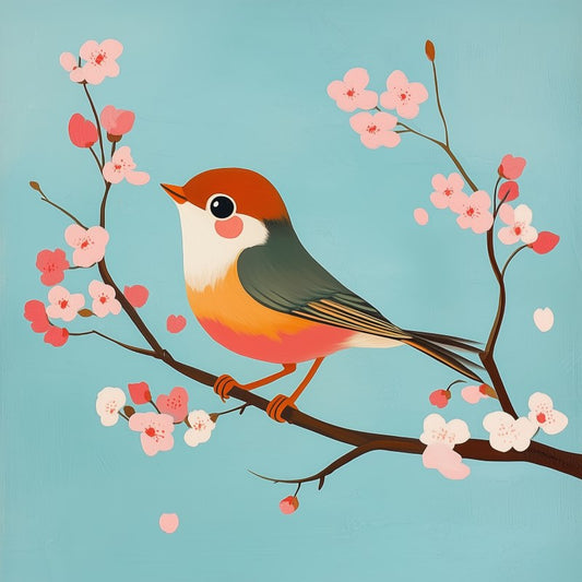 Schilder Op Nummers - Mini Schilderen op Nummer met Frame - Vogel op de tak