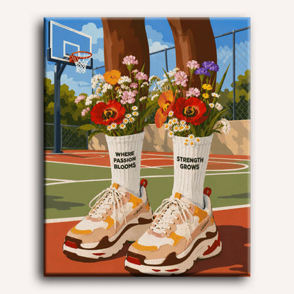 Bloeiende basketbal