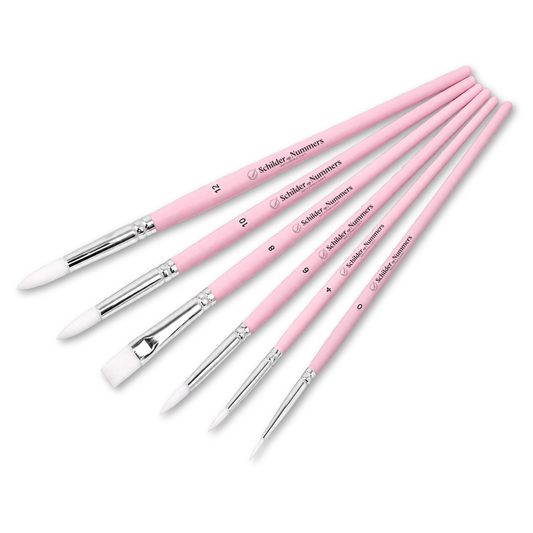 Premium Roze Penselen Set | 6 Stuks