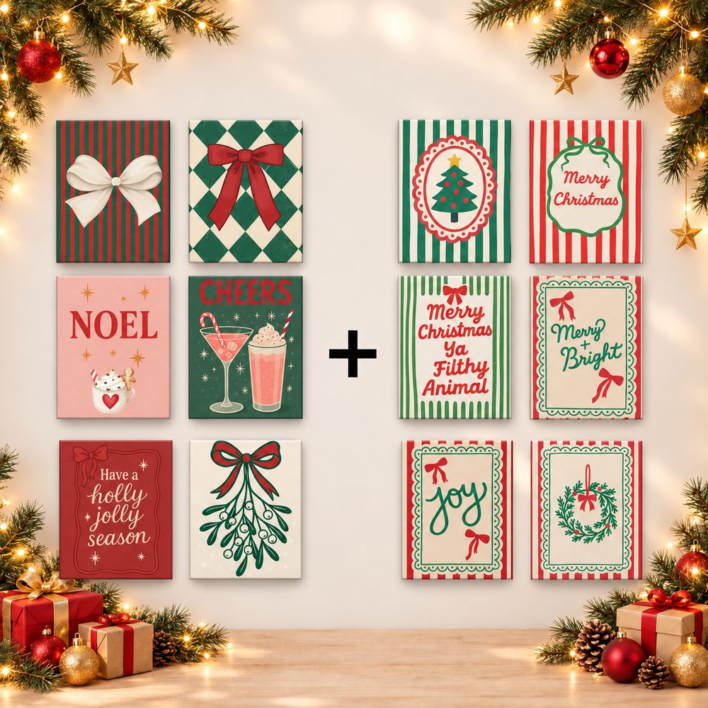 12 Mini Paintings | Kerststrikken & Strepen Bundel
