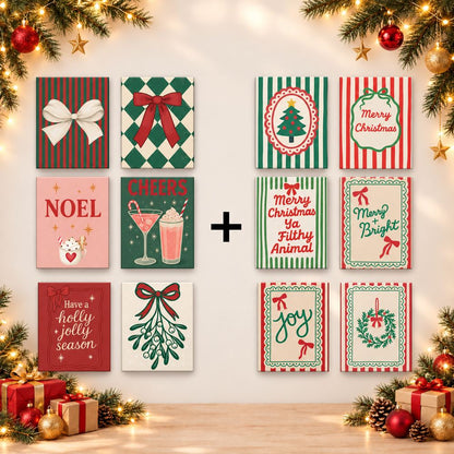 12 Mini Paintings | Kerststrikken & Strepen Bundel