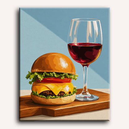 Burger en wijn