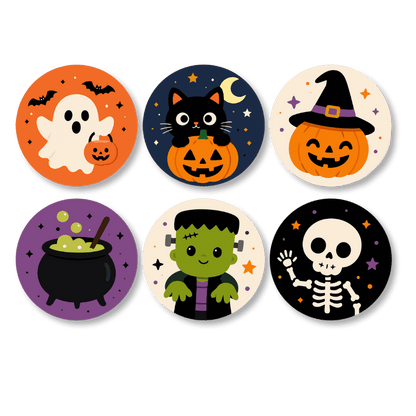 Schilder op Nummer Onderzetters – Schattig Halloween Set - Schilder Op Nummers