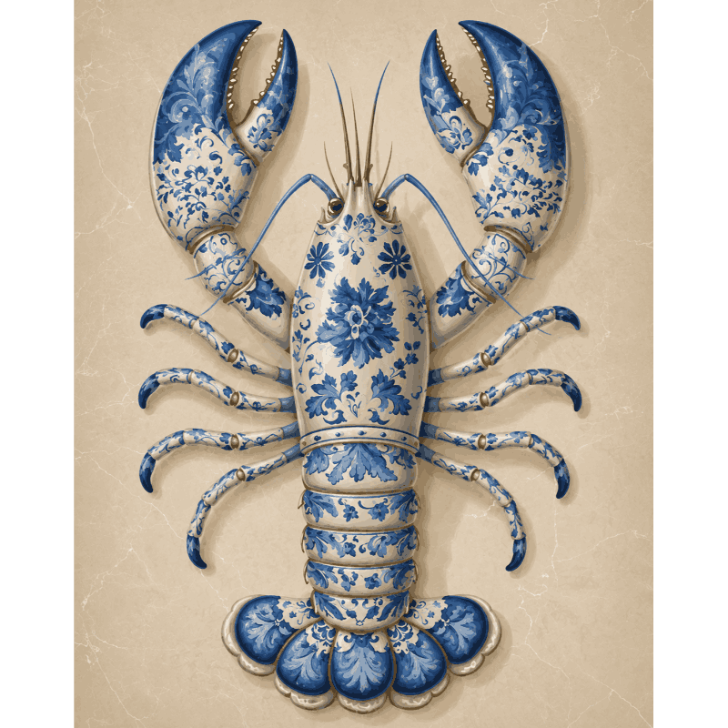 Delfts blauwe kreeft