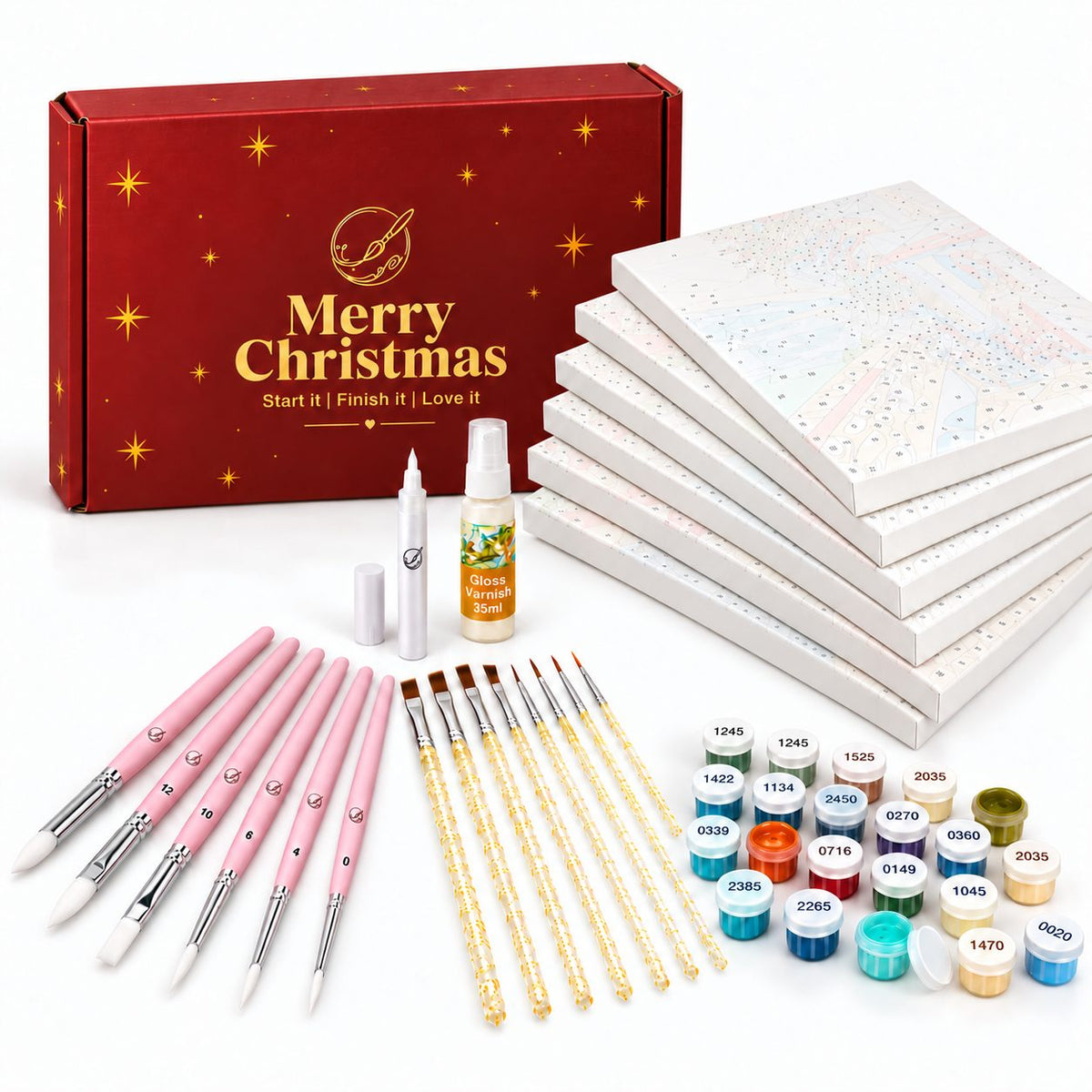 Schilderen op Nummer Kerstcadeaubox - Kerstbos Bundel