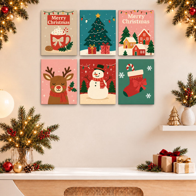 Schilderen op Nummer Kerstcadeaubox - Klassieke Kerst Bundel