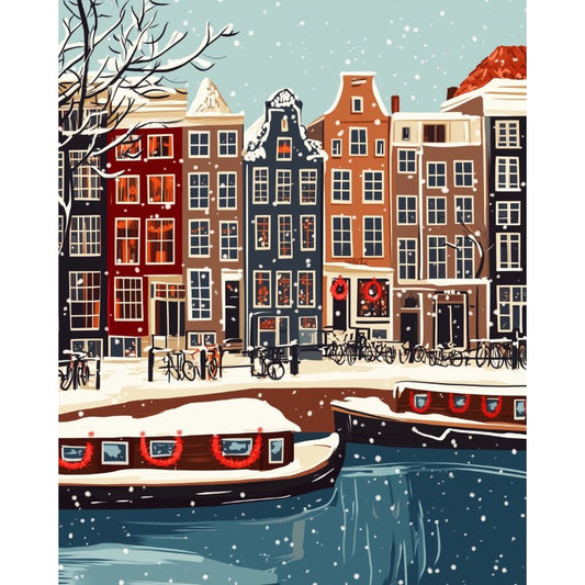Schilder Op Nummers - Kerstmis in Amsterdam
