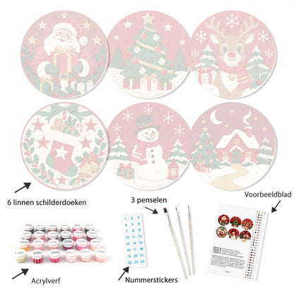 Schilder op Nummer Placemats – Klassieke Kerst Set