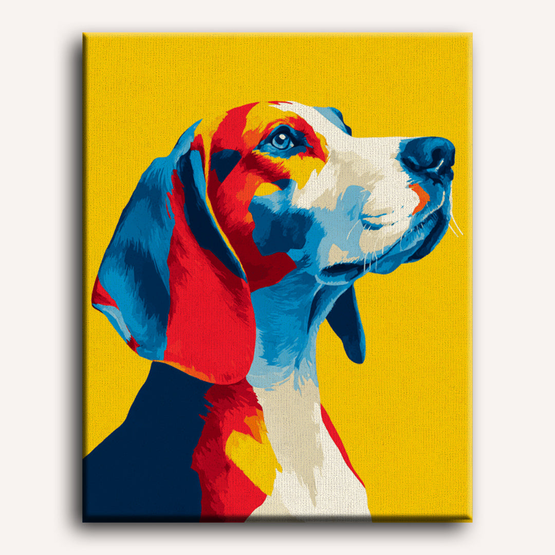 Kleurrijke beagle