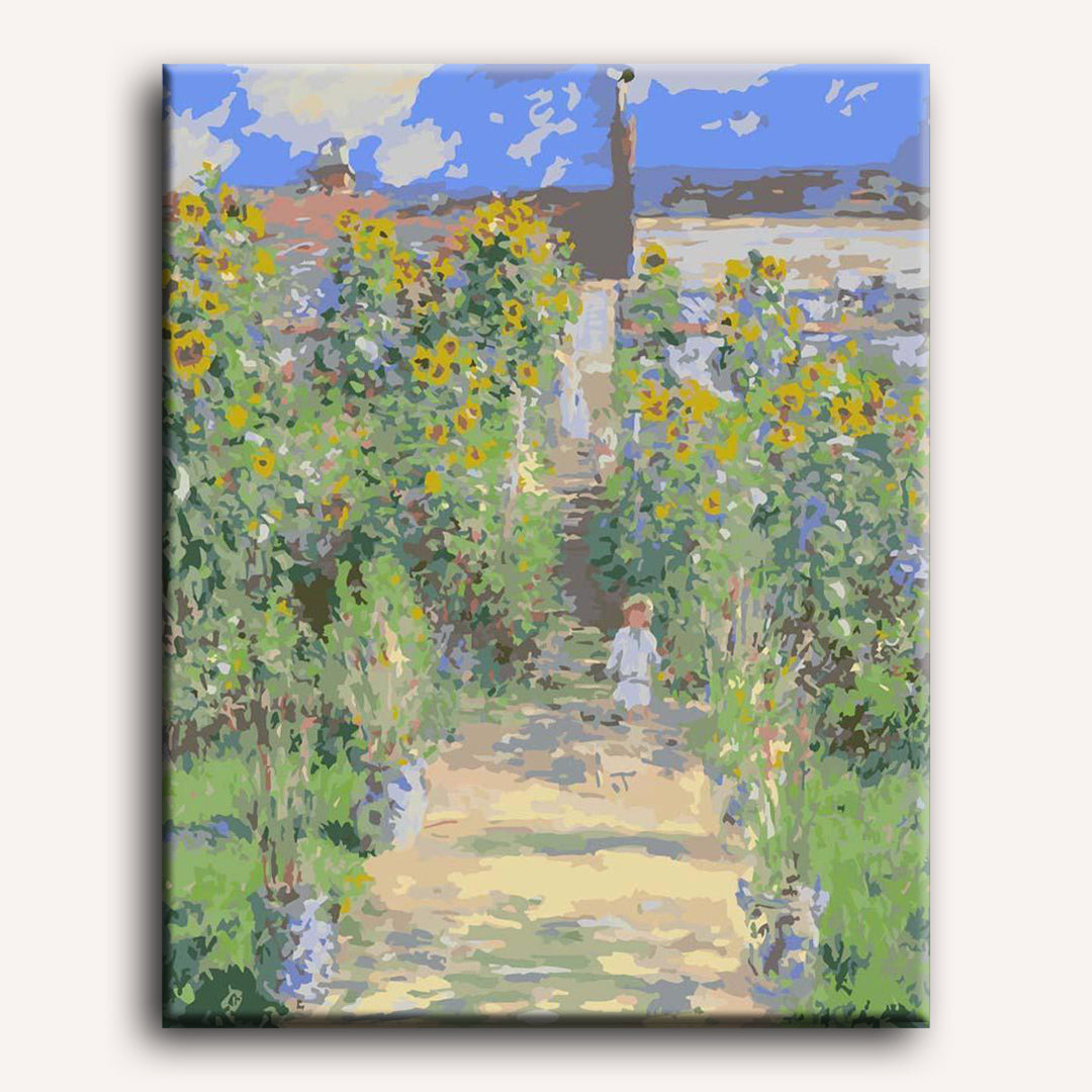 De Tuin van Monet in Vétheuil - Claude Monet