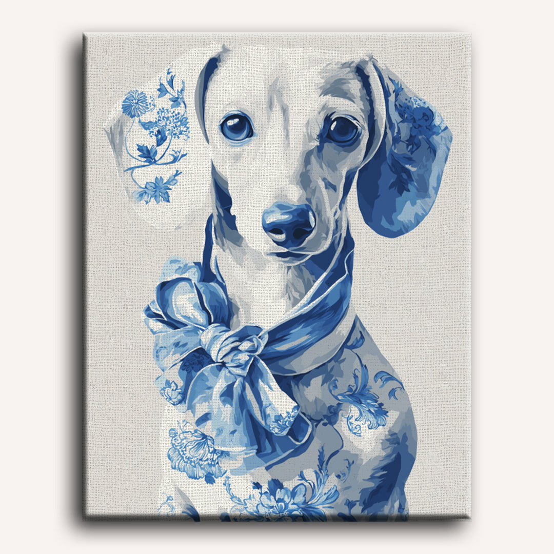 Delfts blauwe teckel
