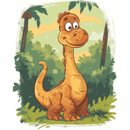 Schilder Op Nummers - Dinosaurus in de Jungle