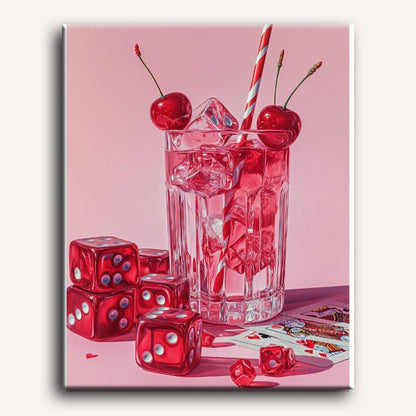 Drankje met roze kersen