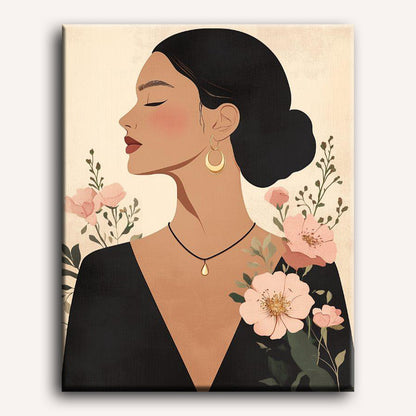 Elegante bloemen dame