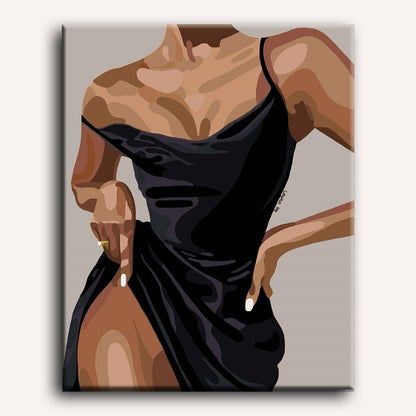 Elegante vrouw in jurk