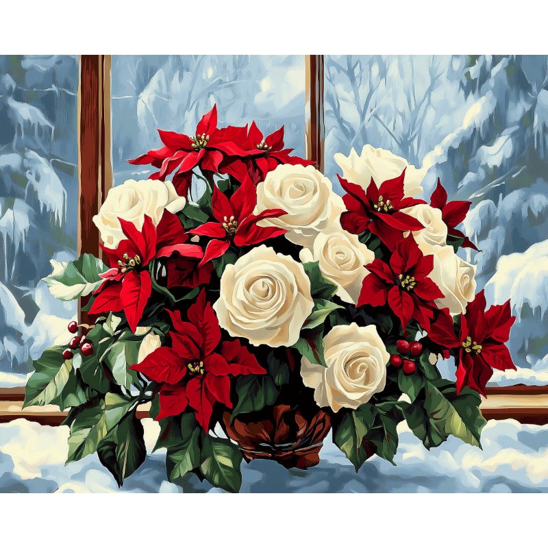 Schilder Op Nummers - Feestelijke bloemen