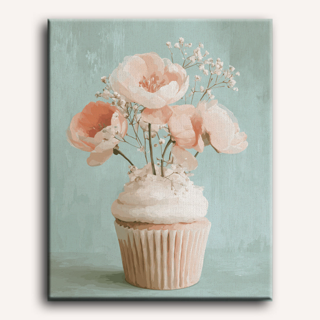 Bloemige cupcake