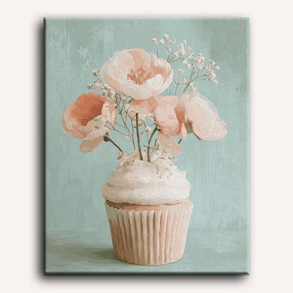 Bloemige cupcake