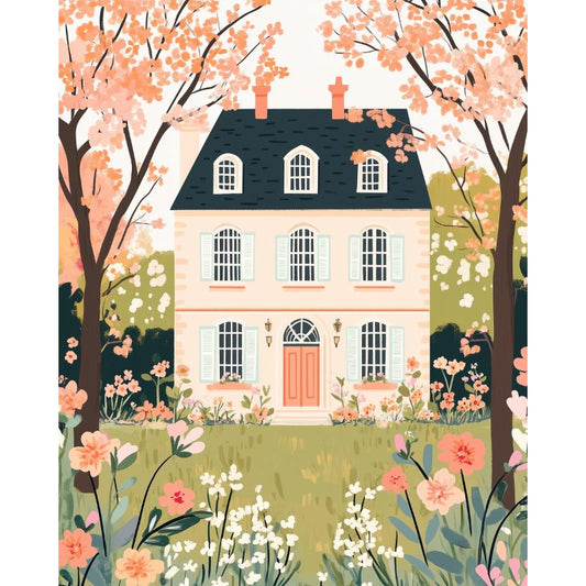 Schilder Op Nummers - Bloemen huis