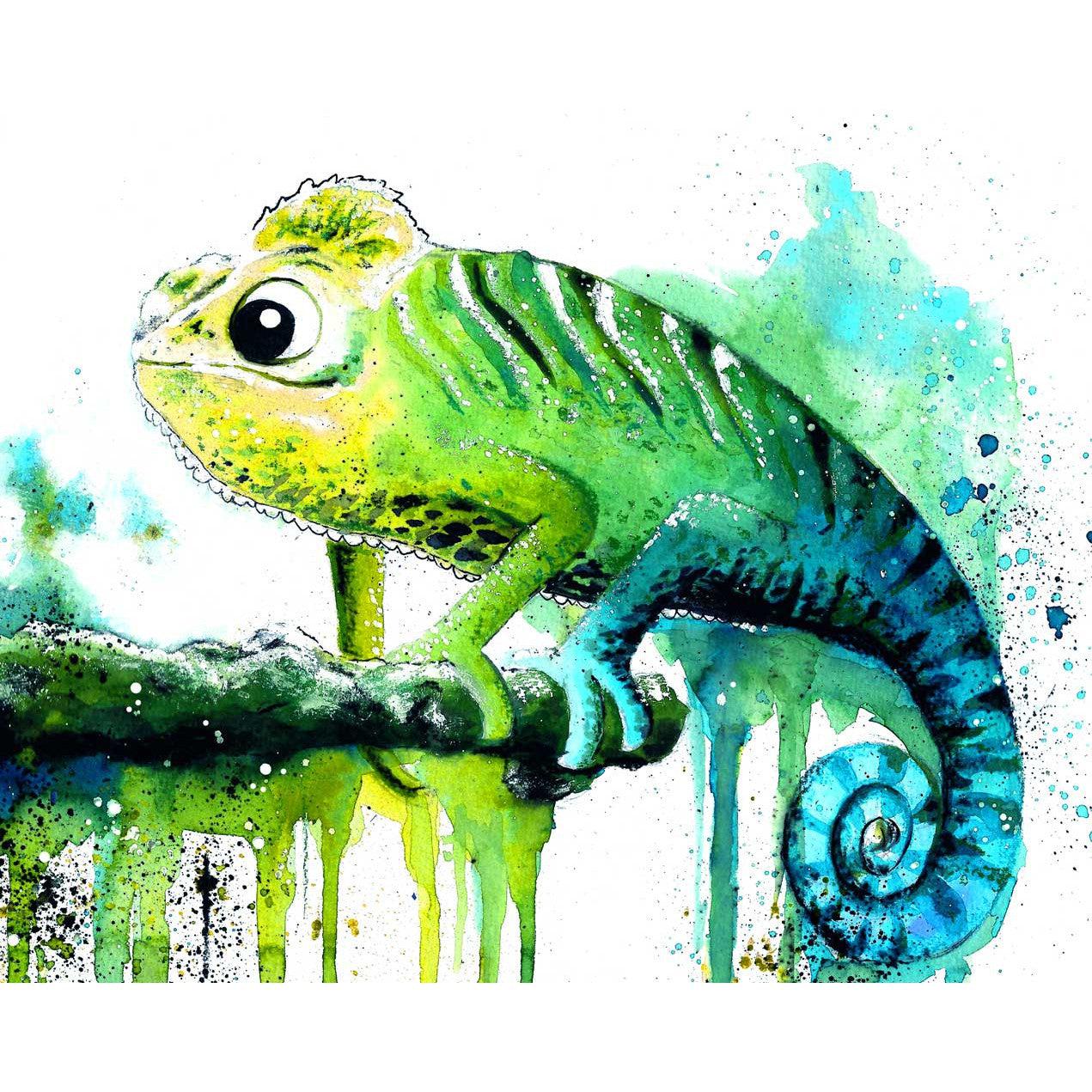 Schilder Op Nummers - Green Chameleon- By Tiny Tami