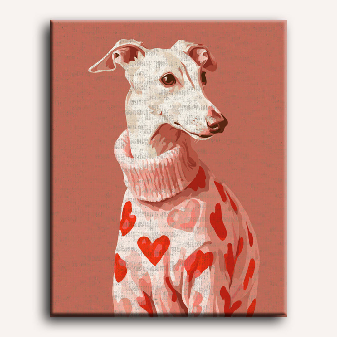 Windhond in roze