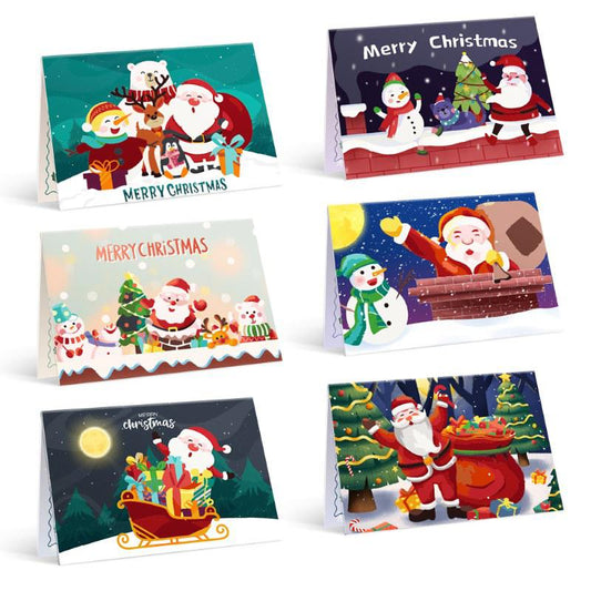 Schilder Op Nummers - Schilder op Nummer Kerstkaarten | 6 Stuks